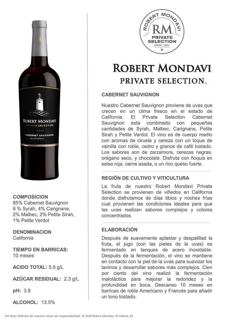 Robert mondavi private selection cabernet sauvignon discount